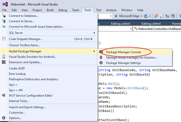 Package Manager Console